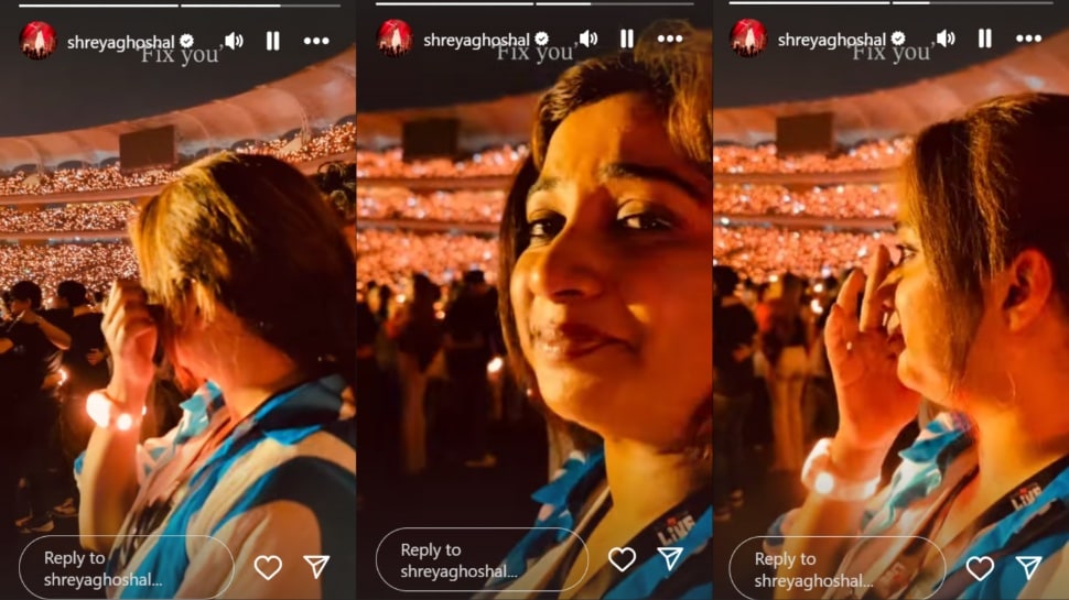 श्रेया ने कोल्डप्ले का गाना फिक्स यू सुनते हुए एक क्लिप पोस्ट की।